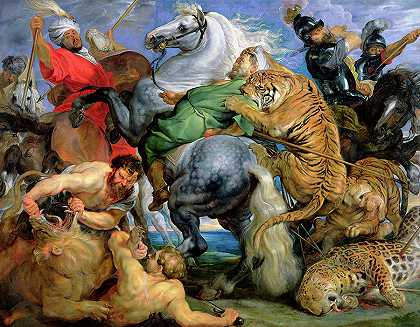 老虎狩猎`The Tiger Hunt by Peter Paul Rubens