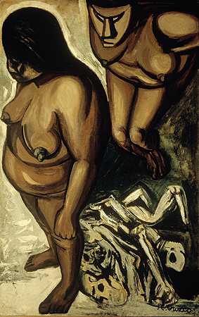 《洛斯·泰勒斯》系列中的印度女性`Indian Women, from the Los teules series (1947) by José Clemente Orozco