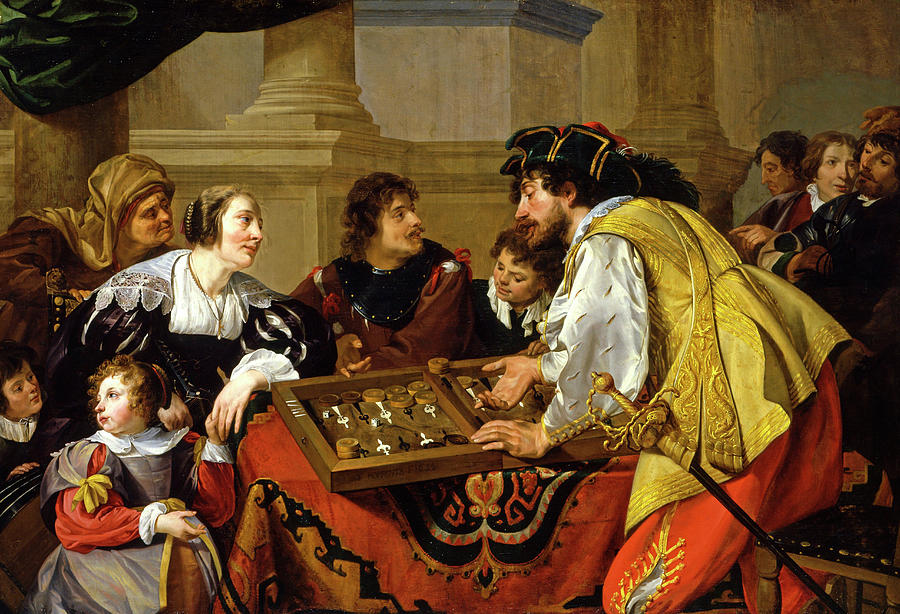 双陆棋选手`The Backgammon Players by Theodoor Rombouts