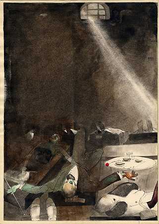 停尸房五点钟的茶`Five O’clock Tea in the Morgue (1935) by Kārlis Padegs