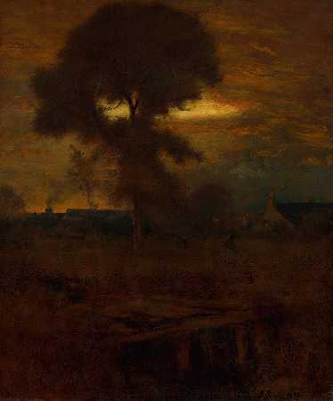 余辉`Afterglow (1893) by George Inness