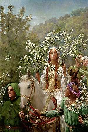 基尼维尔皇后`Queen Guinevere by John Collier
