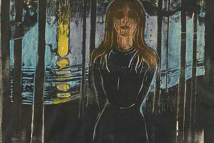 夏夜。声音`Summernight. The Voice (1896) by Edvard Munch