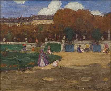 卢森堡花园，巴黎`Luxembourg Gardens, Paris (1902) by Frederick Carl Frieseke