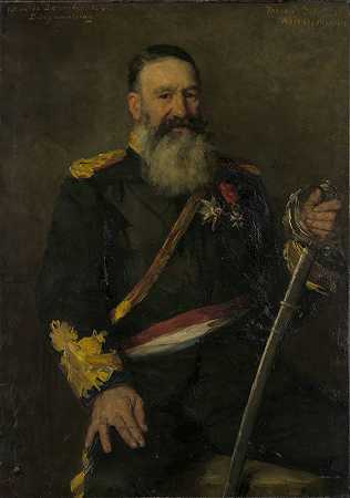 彼得·J·朱伯特（1831-1900）。南非共和国总司令`Piet J. Joubert (1831~1900). Commandant~generaal van de Zuidafrikaanse Republiek (1890) by Thérèse Schwartze