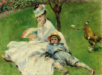 莫奈夫人和她的儿子` Madame Monet and her Son by Pierre-Auguste Renoir