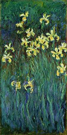 黄色鸢尾花`Yellow Irises by Claude Monet
