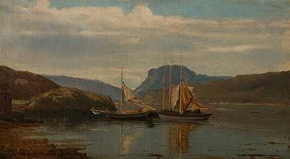 泰罗的一部分。`Parti fra Terøen (1863) by Amaldus Nielsen