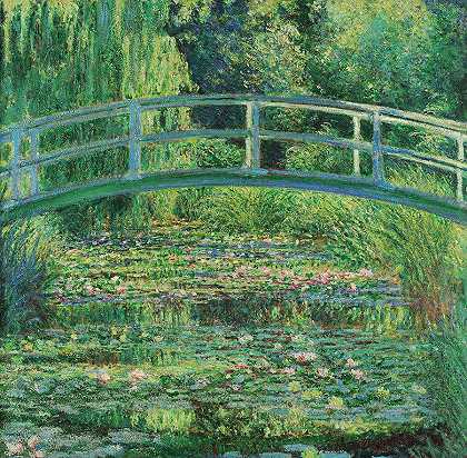 荷花塘，1899年`The Water-Lily Pond, 1899 by Claude Monet