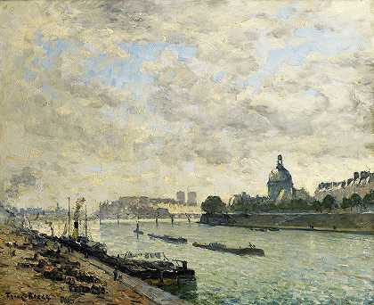 巴黎塞纳河畔`The Banks Of The Seine, Paris by Frank Myers Boggs
