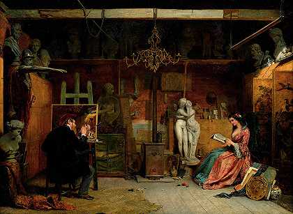 画家的画室`The painter\’s studio by James Digman Wingfield