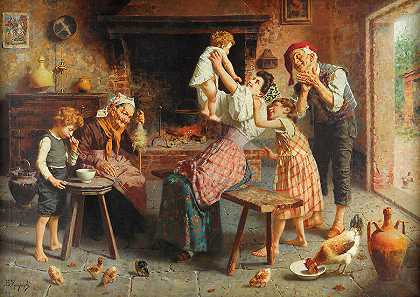 幸福的家庭`A happy family by Eugenio Zampighi