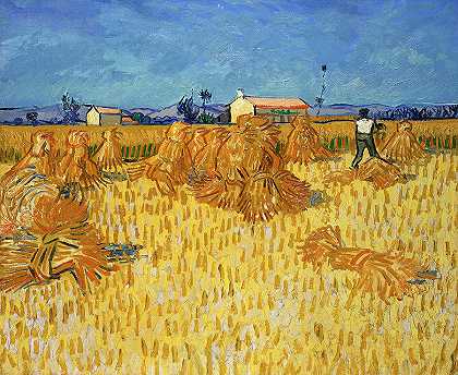 普罗旺斯玉米收获`Corn Harvest in Provence by Vincent van Gogh
