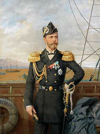 尼古拉斯二世画像`Portrait of Nicholas II by Stepan Fedorovich Alexandrovsky