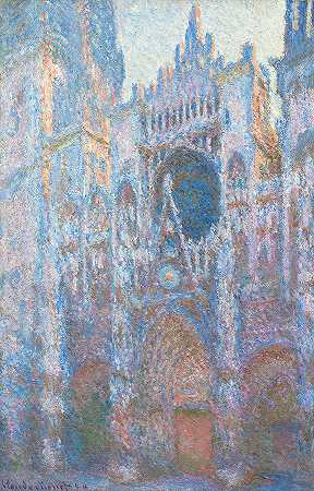 鲁昂大教堂西立面`Rouen Cathedral, West Facade by Claude Monet