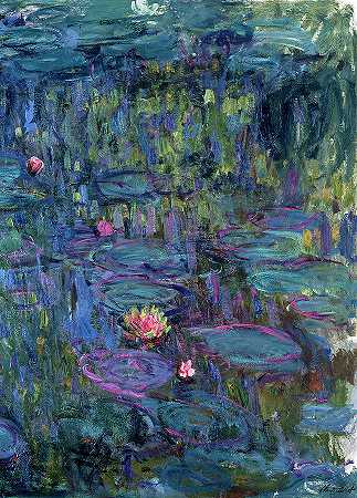 蓝色仙女`Blue Nympheas by Claude Monet