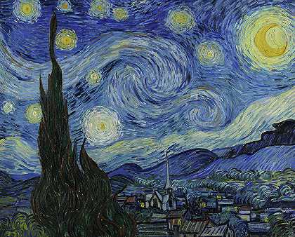 星夜`The Starry Night by Vincent van Gogh