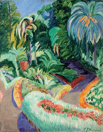花园`Garden (1913~1919) by Francisco Iturrino