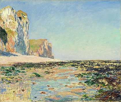 清晨波维尔的海岸和悬崖`Seashore and Cliffs of Pourville in the Morning by Claude Monet