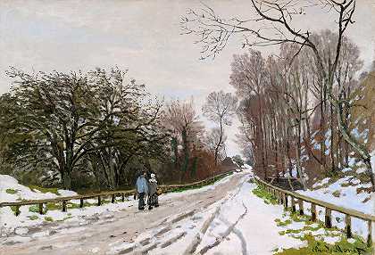 通往圣西门农场的路`Road toward the Farm Saint-Simeon, Honfleur by Claude Monet