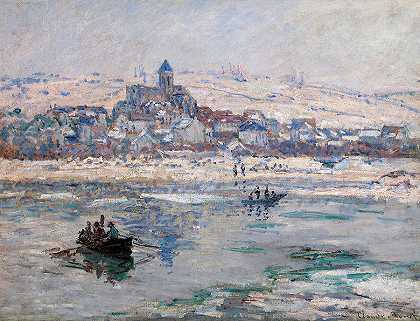 在新窗口中浏览`Vetheuil in Winter by Claude Monet