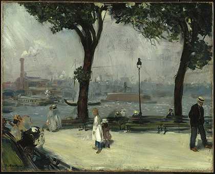 东河公园`East River Park by William James Glackens