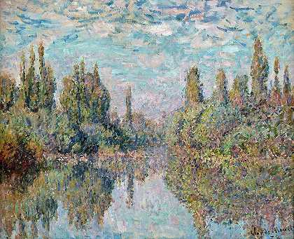 维特维尔塞纳河`The Seine at Vetheuil by Claude Monet