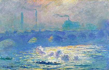 滑铁卢桥`Waterloo Bridge by Claude Monet