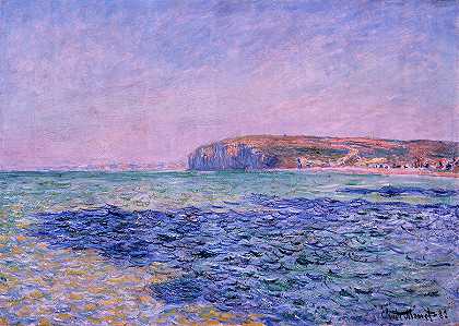 海上的阴影，波尔维尔的悬崖`Shadows on the Sea, The Cliffs at Pourville by Claude Monet