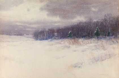 无标题[冬季景观-新泽西州]`Untitled [Winter landscape – New Jersey] (1896) by Charles Warren Eaton