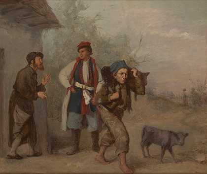 为小牛讨价还价`Haggling over a Calf (1870) by Aleksander Kotsis