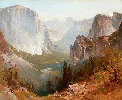 约塞米蒂山谷`Yosemite Valley by Thomas Hill
