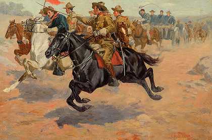 骑兵`Rough Riders Cavalry by John Norval Marchand