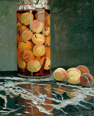 一罐桃子`Jar of Peaches by Claude Monet