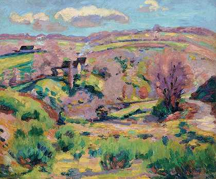 坩埚景观，春天`Paysage de la Creuse, au printemps (circa 1908) by Armand Guillaumin