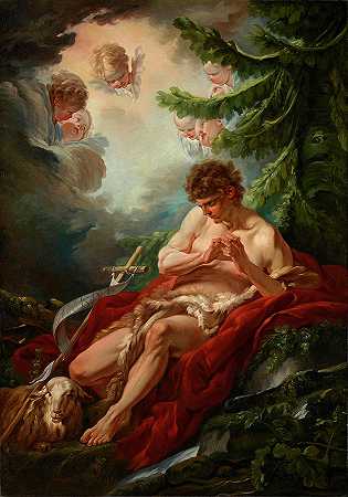 施洗者圣约翰`Saint John the Baptist by Francois Boucher