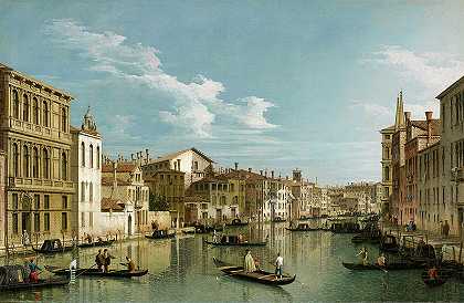 从弗拉基尼宫到圣马库拉坎波的威尼斯大运河`The Grand Canal in Venice from Palazzo Flangini to Campo San Marcuola by Canaletto