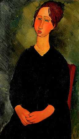 《小女仆》，1916年`Little Servant Girl, 1916 by Amedeo Modigliani