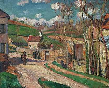 隐居处的十字路口`A crossroads at the Hermitage by Camille Pissarro