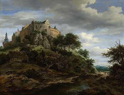 本特海姆城堡景观`View of Bentheim Castle by Jacob van Ruisdael