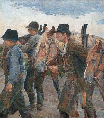 来自乌普兰的农场工人`Farmworkers from Uppland (1904) by Carl Wilhelmson