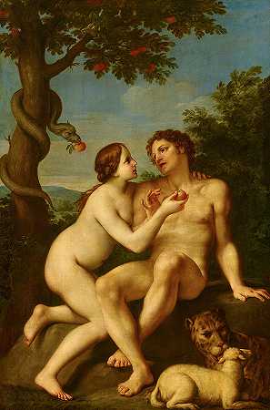 亚当和夏娃`Adam and Eve by Marcantonio Franceschini