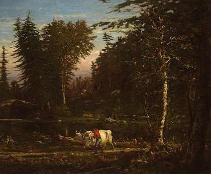 在阿迪朗达克`In the Adirondacks (ca. 1862) by George Inness
