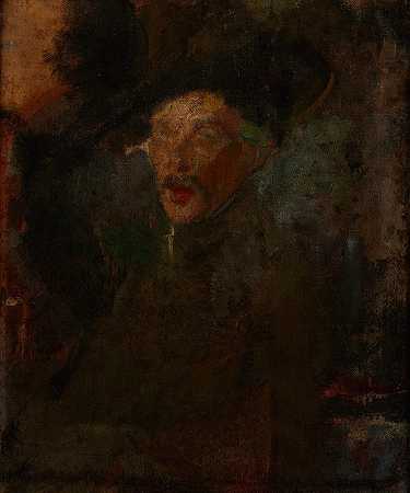 建筑师弗朗西斯泽克·梅钦斯基画像`Portrait of Architect Franciszek Mączyński (1900) by Olga Boznanska