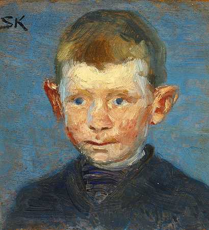 男孩的头`Hoved af en dreng (1899) by Peder Severin Krøyer