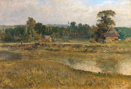 河流景观`Eine Flusslandschaft by Otto von Thoren