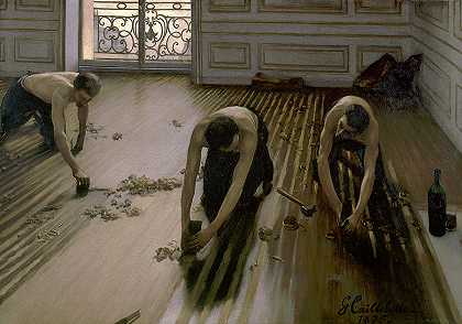 刨床`The Floor Planers by Gustave Caillebotte