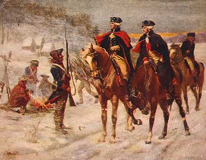华盛顿和拉斐特在福吉谷`Washington and Lafayette at Valley Forge by John Ward Dunsmore