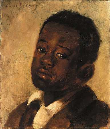 黑人男孩的头`Head of a Negro Boy by Alice Pike Barney