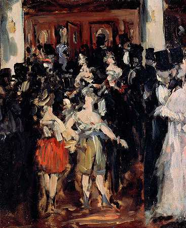 歌剧院的蒙面舞会`Masked Ball at the Opera by Edouard Manet